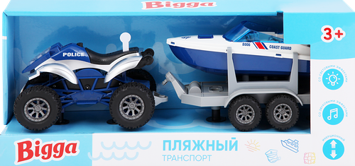 Набор игровой BIGGA Пляжный транспорт, инерционный со световыми и звуковыми эффектами, 2 предмета