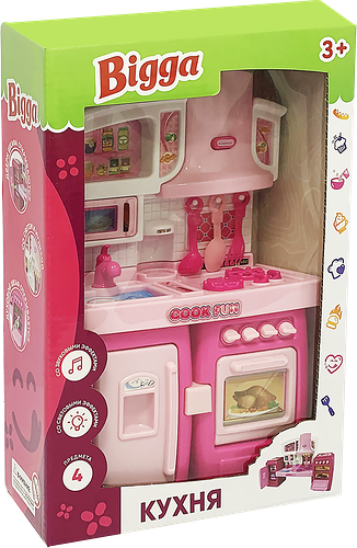 Набор игровой BIGGA Кухня со световыми и звуковыми эффектами, 4 предмета, Арт. BT954402