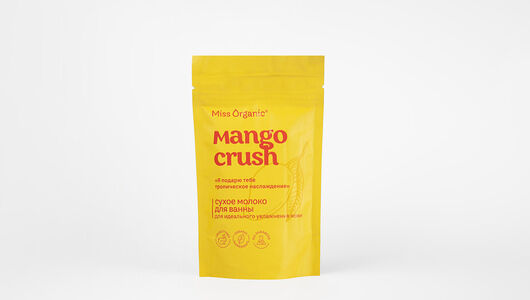 Сухое молоко для ванны для идеального увлажнения кожи MANGO CRUSH, Miss Organic 200г