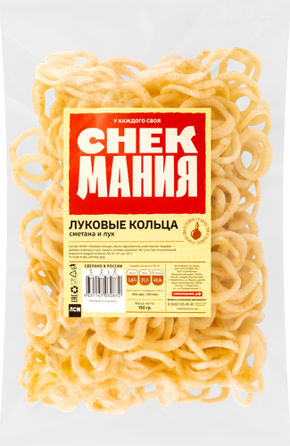 

Кольца луковые СНЕКМАНИЯ со вкусом сметаны и лука 150 г