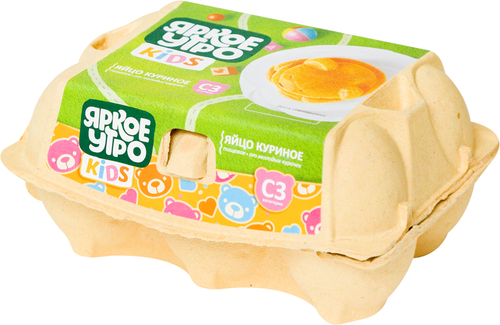 

Яйцо куриное Яркое утро Kids С3, 6 шт. 240 г