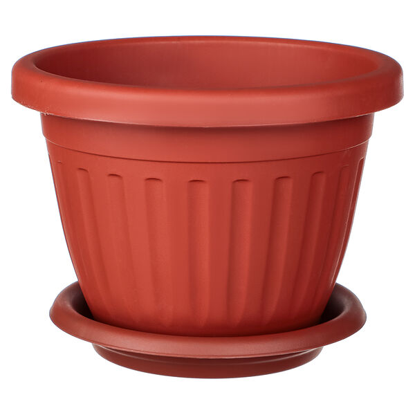 Горшок с поддоном сильвер эко, 1,9л, d18см, терракотовый