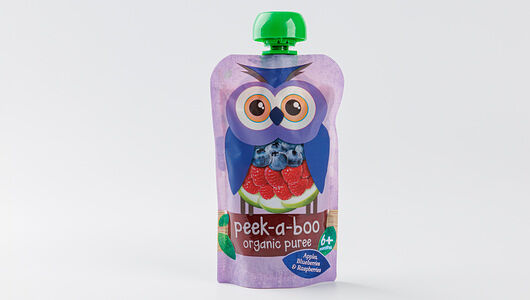 Пюре Peek-a-boo яблоко-малина-черника с 6 месяцев 