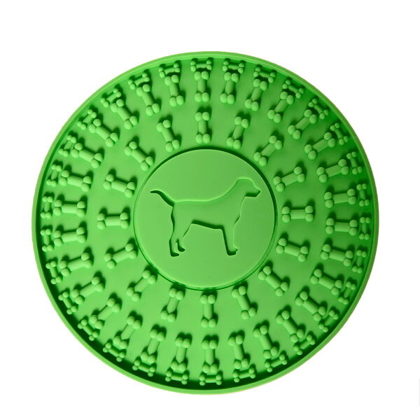 HOMEPET SILVER SERIES Миска-лизалка для животных для медленного поедания корма на присосках зеленая