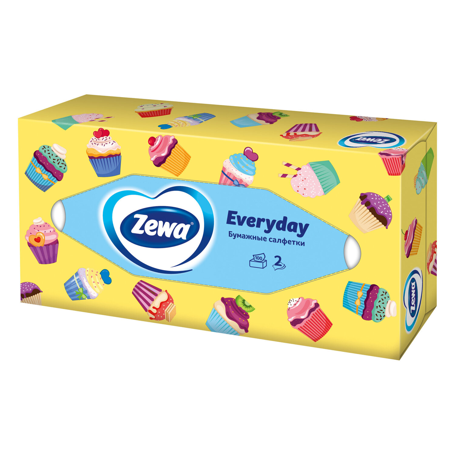 

Салфетки бумажные Zewa Everyday 100 шт дизайн упаковки в ассортименте