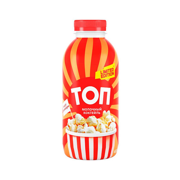 Коктейль молочный Топ со вкусом Попкорн ультрапаст 2% 450г пэт