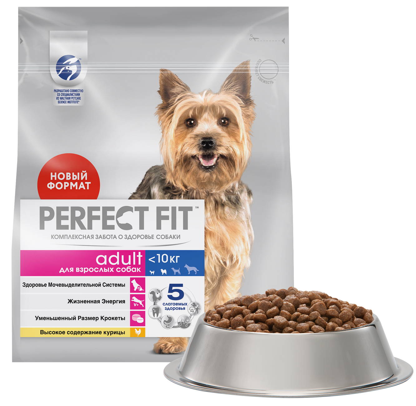 

Сухой корм PERFECT FIT™ для собак мелких и миниатюрных пород старше года, с курицей, 1.2 кг