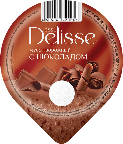 Мусс творожный DELISSE с шоколадом 3% без змж