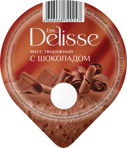 

Мусс творожный Delisse с шоколадом 3% без змж 100 г