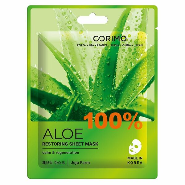 Маска для лица CORIMO Восстановление 100% aloe 22 г