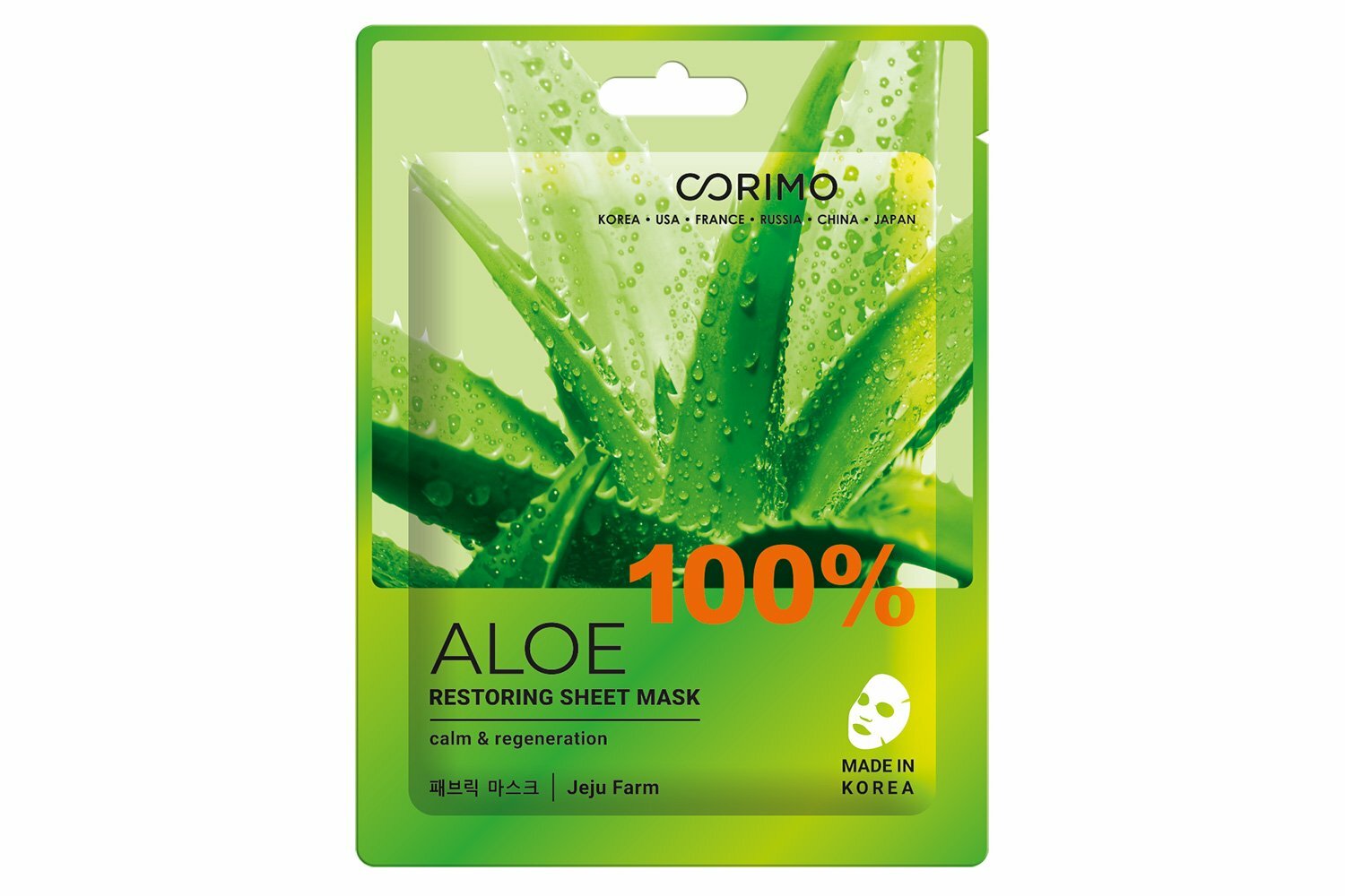 

Маска для лица Corimo Восстановление 100% aloe 22 г