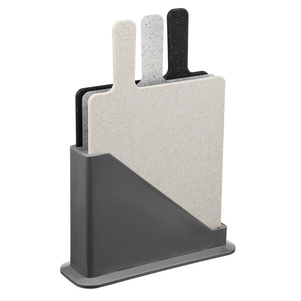 Satoshi набор досок разделочных на подставке 4пр, 30х20см, пластик