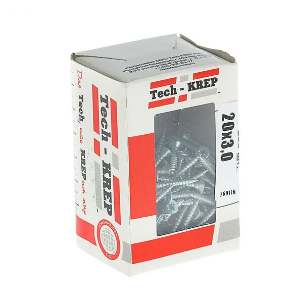 Саморез универсальный TECH-KREP, 3х20мм, оцинкованный, потайная головка, 200шт