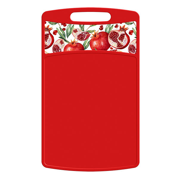 Доска разделочная прямоугольная 26x15,5x0,35см, декор гранат, пластик