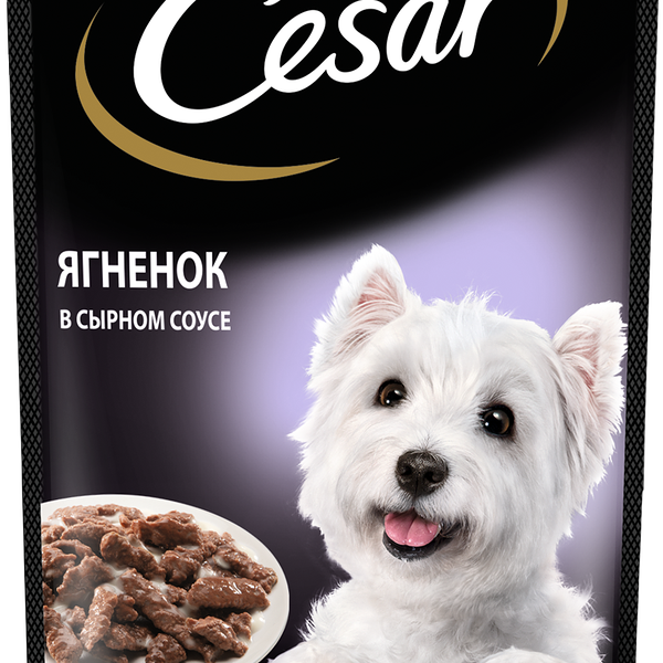 Влажный корм Cesar для взрослых собак, с ягненком в сырном соусе