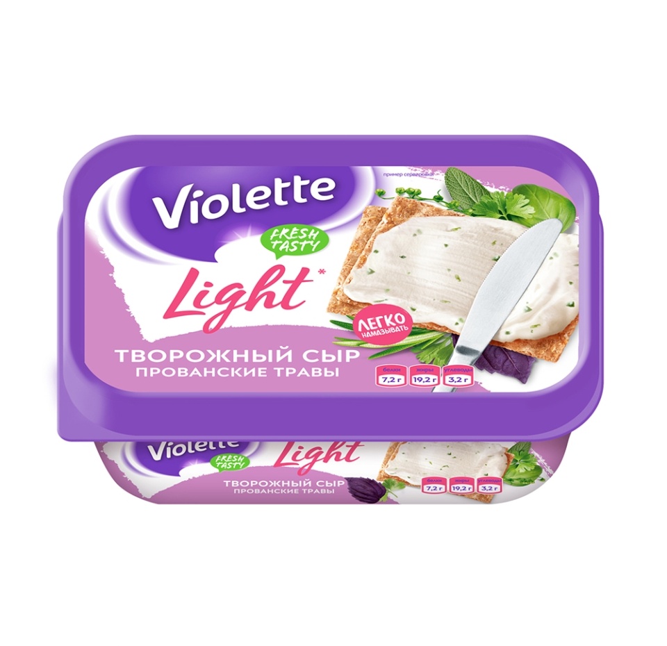 

Сыр творожный Violette Light Прованские травы 60% БЗМЖ 160 г