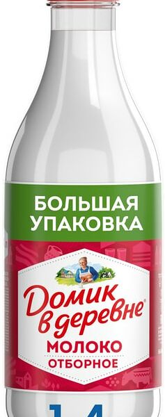 Молоко Домик в деревне Отборное пастеризованное 3.7% 1.4л