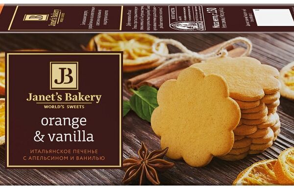 Печенье Janets Bakery Итальянское с апельсином и ванилью 130г