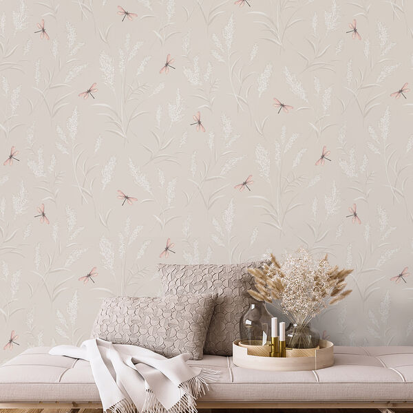 Обои WallSecret Leto, горячее тиснение на флизелиновой основе, бежевый, 1.06х10 м