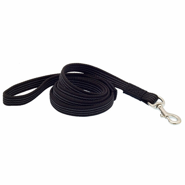 Поводок для собак нейлоновый со стальным карабином, 20 мм, 3 м, черный