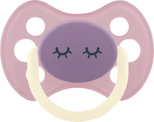 Пустышка LUBBY Just с круглым соском и со светящимся кольцом с 6 месяцев