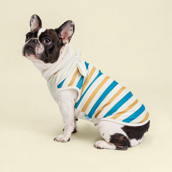 Майка песочно-синяя в полоску L