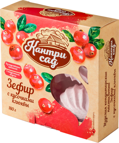

Зефир Кантри сад с кусочками клюквы 180 г