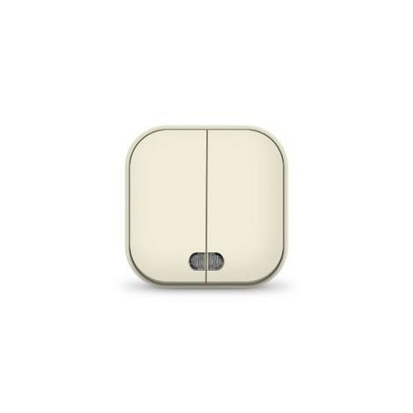 Выключатель двухклавишный Ionich, подсветка, 10А молочный