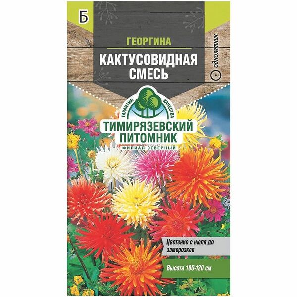 Семена Тимирязевские Питомник Георгина Кактусовидная Смесь, 2г