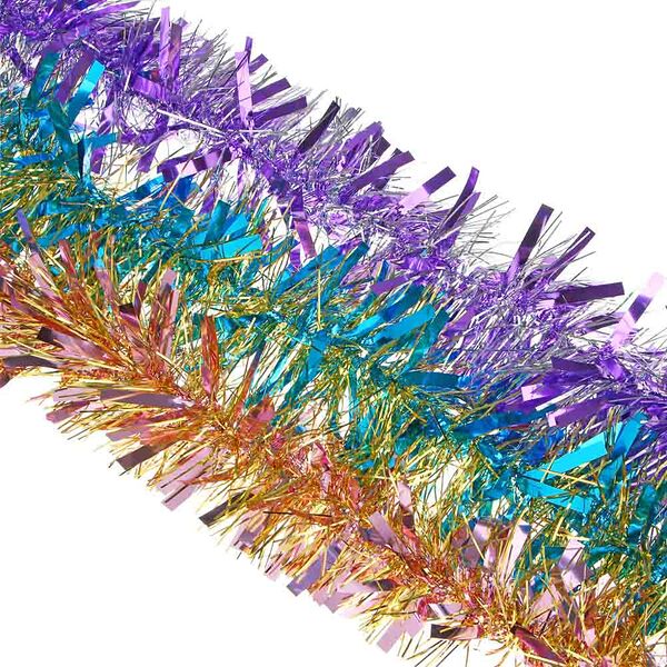 Мишура норка Сноу бум двухцветная, пвх, 11х200 см, 3 цвета, 1 шт., в ассортименте