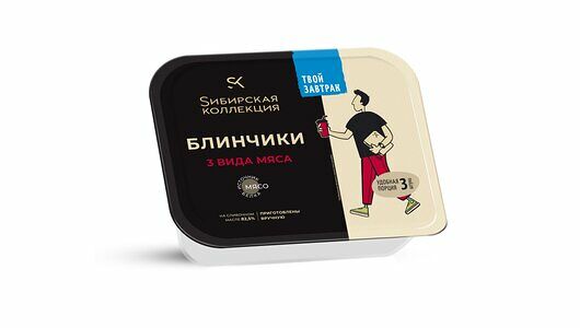 Блины Сибирская коллекция 3 вида мяса замороженные 225 г