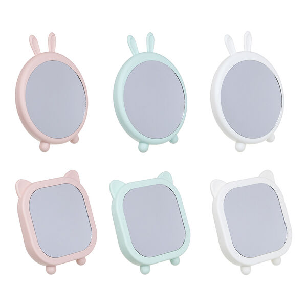 Юниlook зеркало настольное, пластик, стекло, 16х16см/21,5х16,8см, 2 дизайна и 3 цвета в ассортименте