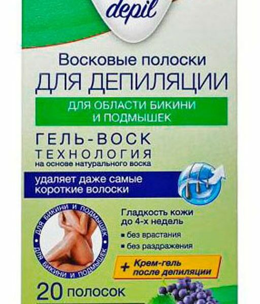 Восковые полоски для депиляции для молодой кожи Gel depil ТМ Floresan cosmetic (Флоресан Косметик), 20 шт