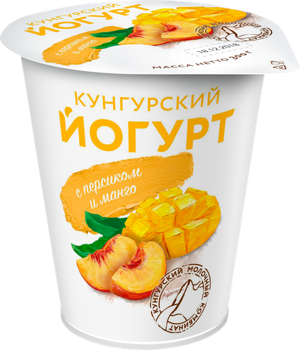 

Йогурт Кунгурский с персиком и манго 1.5%, без змж 300 г