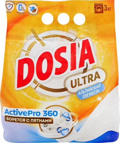 

Стиральный порошок Dosia Ultra ActivePro 360 Альпийская свежесть 3 кг