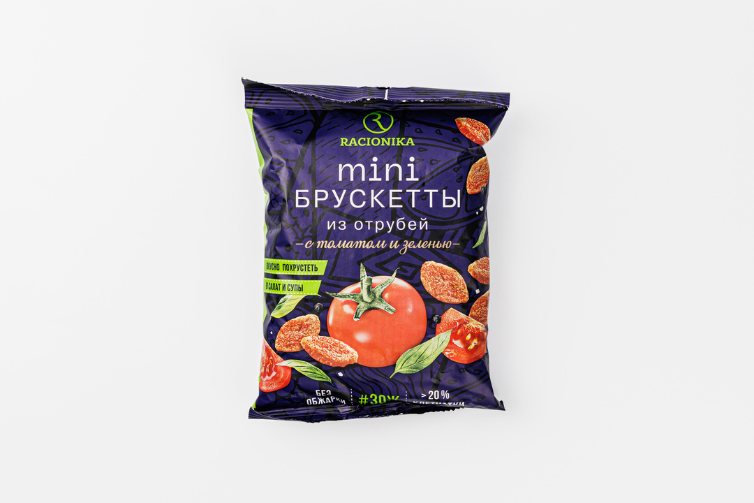 

Мини брускетты со вкусом томата и зелени Racionika