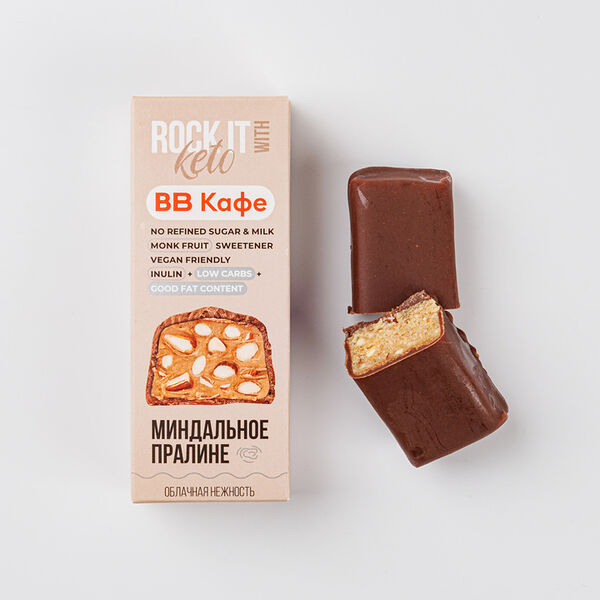 Батончик низкоуглеводный Миндальное пралине, кафе