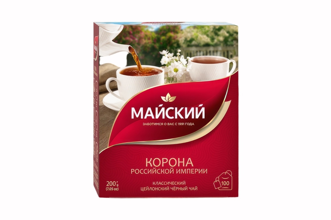 

Чай Майский Корона Российской Империи чёрный в пакетиках 100 шт х 2 г