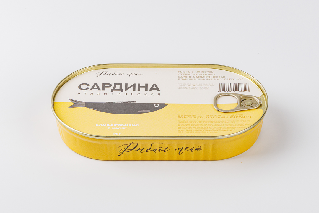 

Сардина Рыбное Меню тушки бланшированные в масле, 175 г