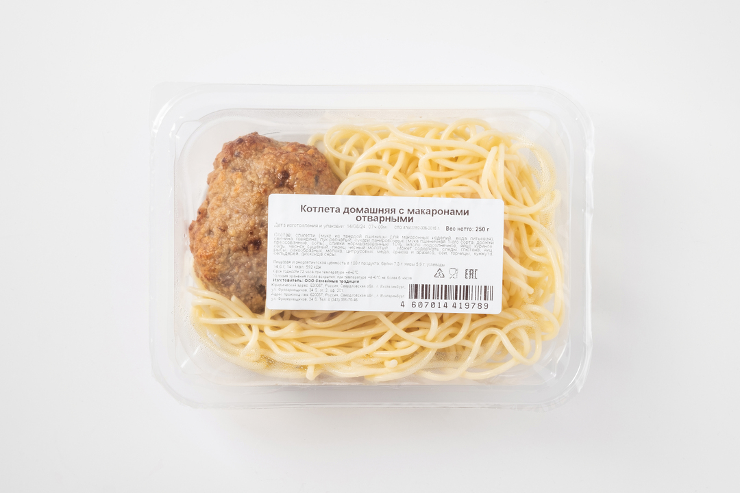 

Котлета Вкусвилл Домашняя с макаронами 250 г