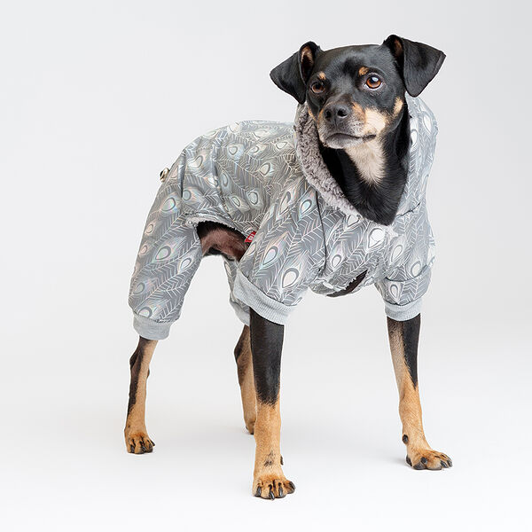 Petmax комбинезон для собак серый светоотражающий XL