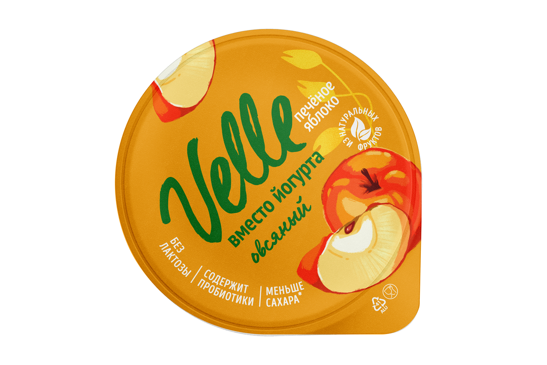 

Продукт овсяный Velle Печеное яблоко ферментированный 130 г