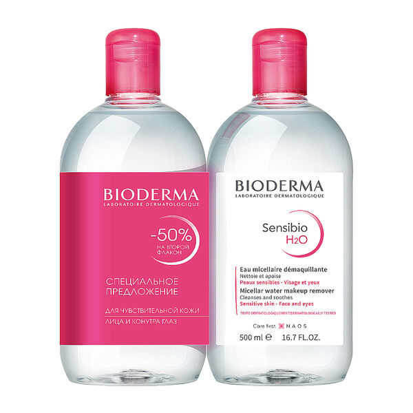 Мицеллярная вода Bioderma Sensibio Н2O 500 мл х 2 шт