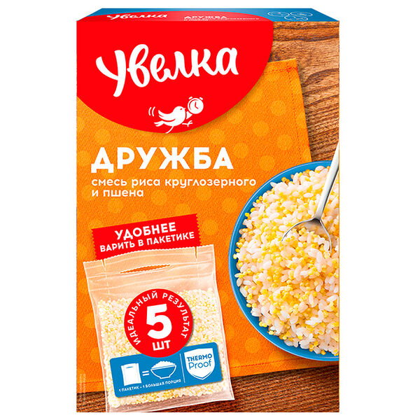 Смесь риса и пшена Увелка Дружба, 5×80 г