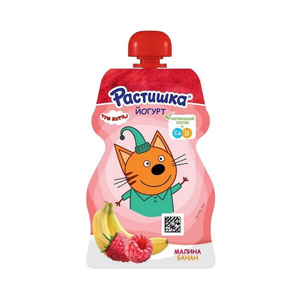 Йогурт, обогащенный кальцием и витамином Д3 малина, банан 2,6 %, 70г «Растишка»