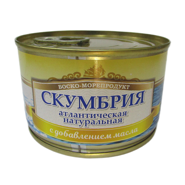 Скумбрия кусочки Боско-морепродукт атлантическая с добавлением масла 240 г