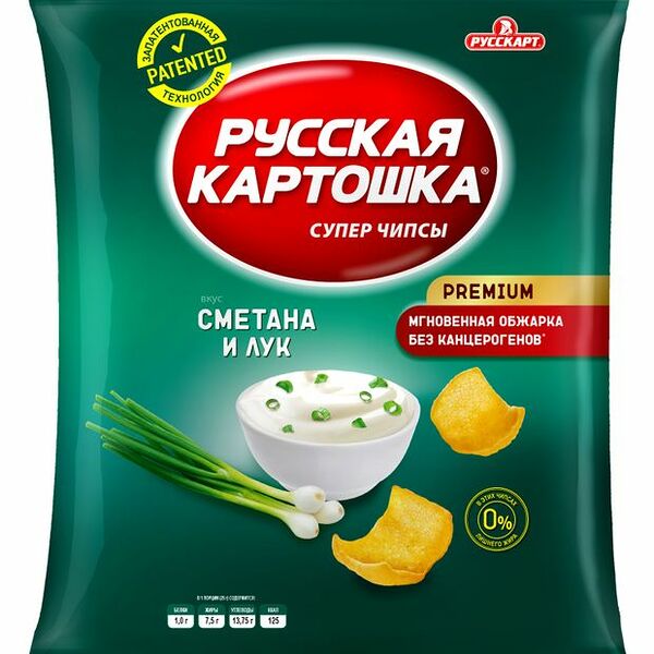 Чипсы Русская картошка картофельные Сметана и лук 140 г