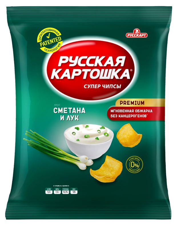

Чипсы Русская картошка картофельные Сметана и лук 140 г