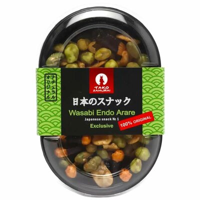 Японский снек Tako Samurai Васаби Эндо Араре (Wasabi Endo Arare) 90 г