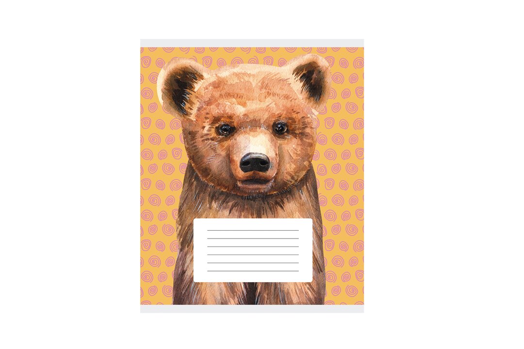 

Тетрадь школьная Listoff Зверята А5 24 листа в клетку на скрепке в ассортименте